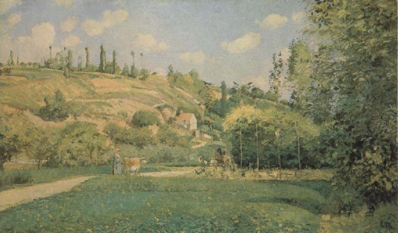 Camille Pissarro A Cowherd at Pontoise oil painting picture